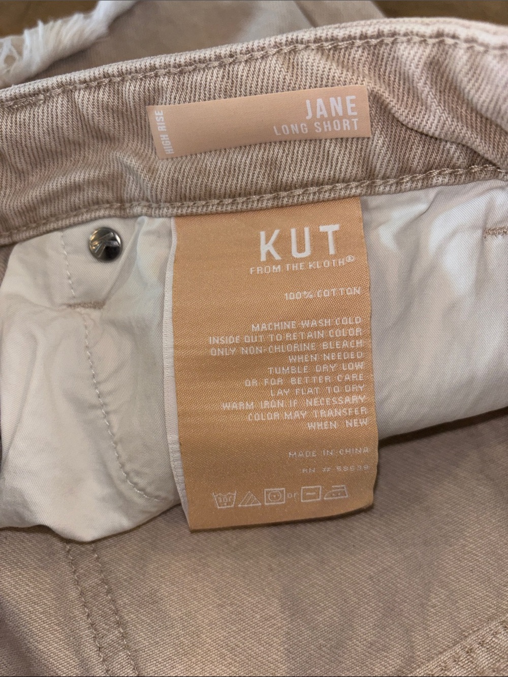 Kut From The Kloth Jane High-Rise Long Shorts Distressed Denim 100% Cotton 10 - Picture 5 of 6